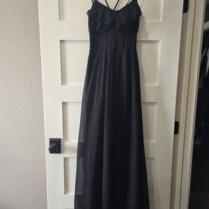 Jessica Simpson Black Ruffle Maxi Dress